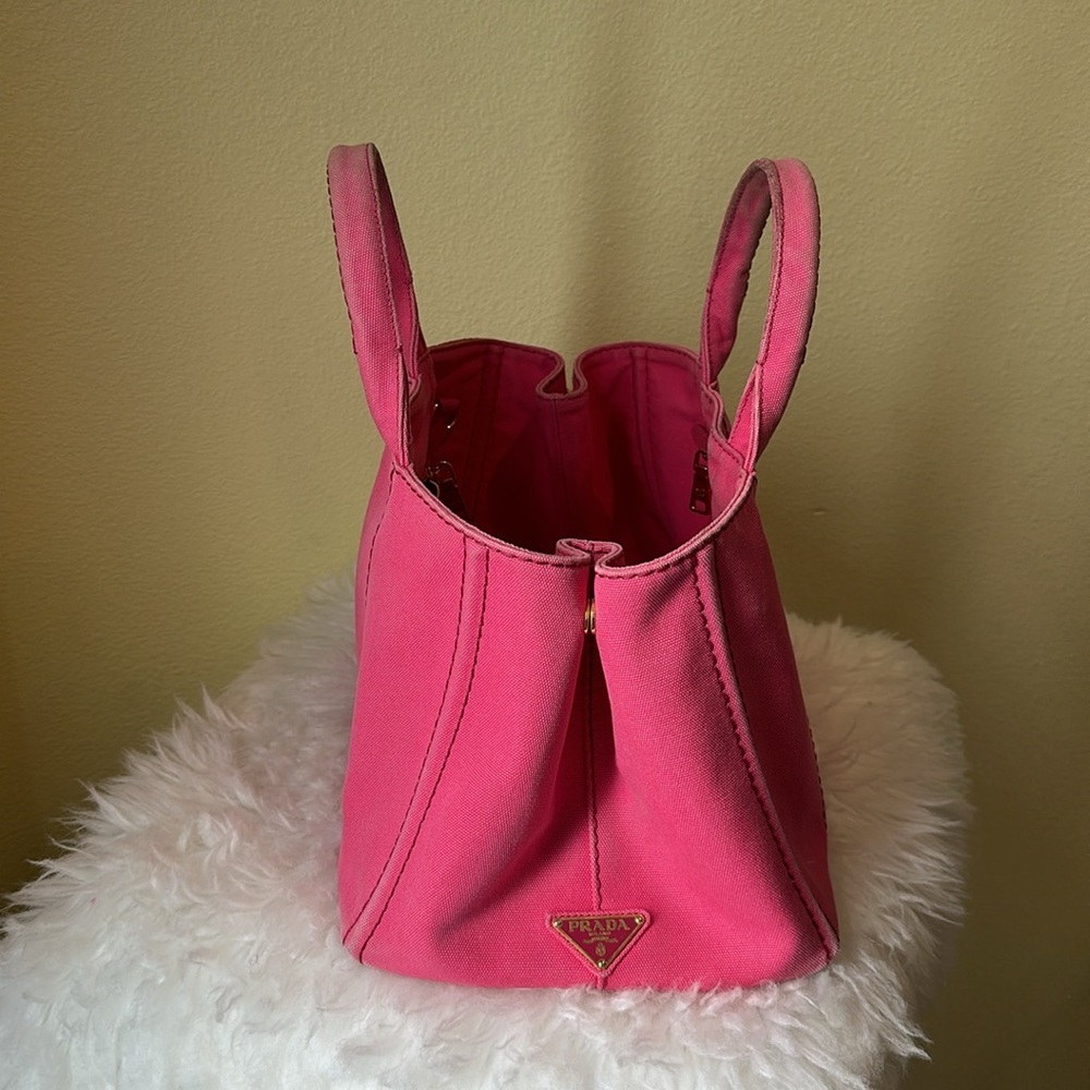 💯Authentic Prada Canapa Tote Pink  Bag🍀 - Picture 17 of 17